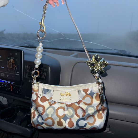Coach | Bags | Coach Blue And Brown Patterned Crossbody Bag | Poshmark